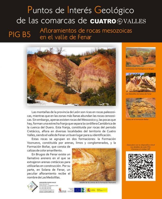 Afloramientos de rocas mesozoicas en el valle de Fenar